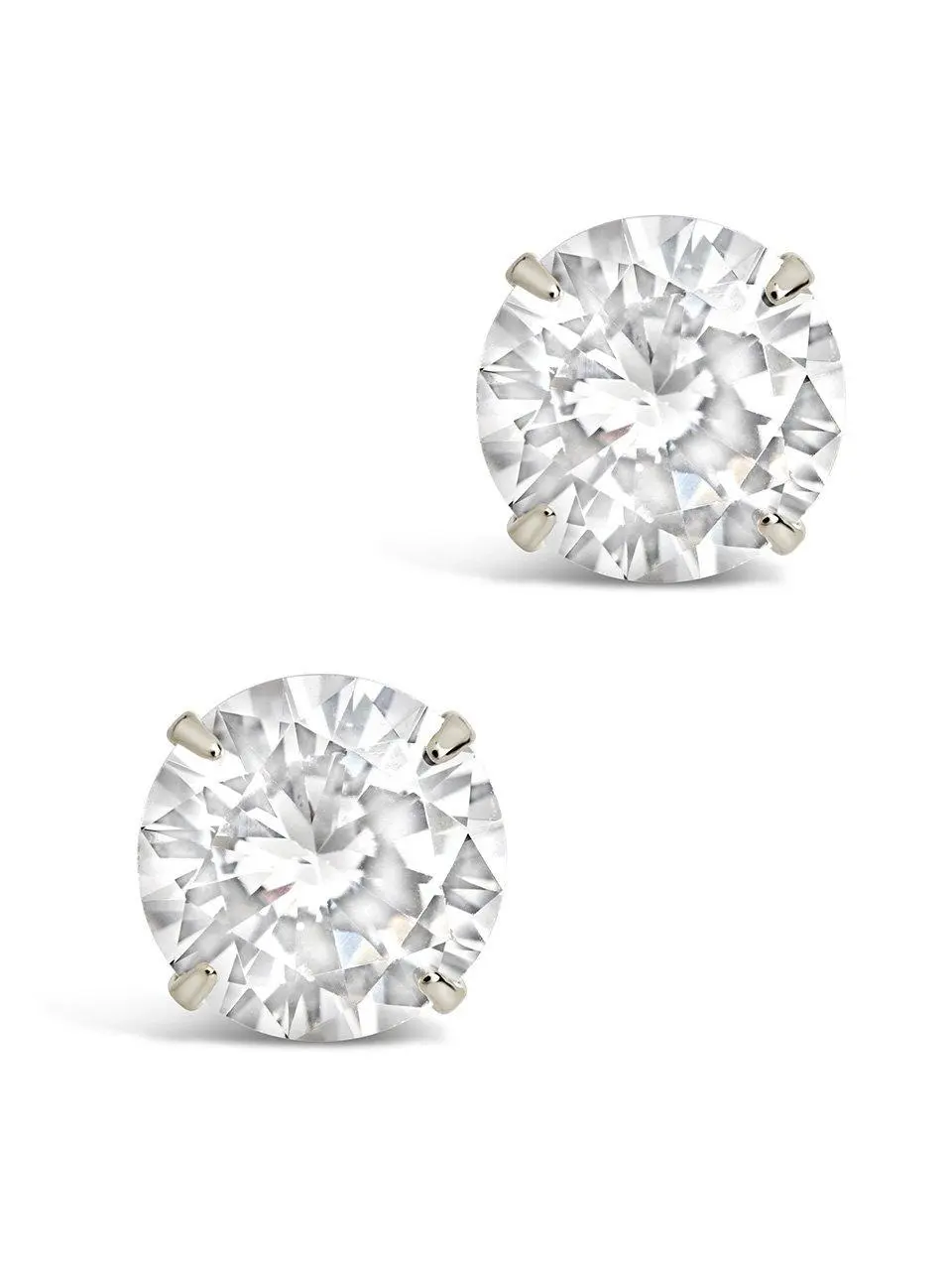 Sterling Silver 8mm CZ Stud Earrings