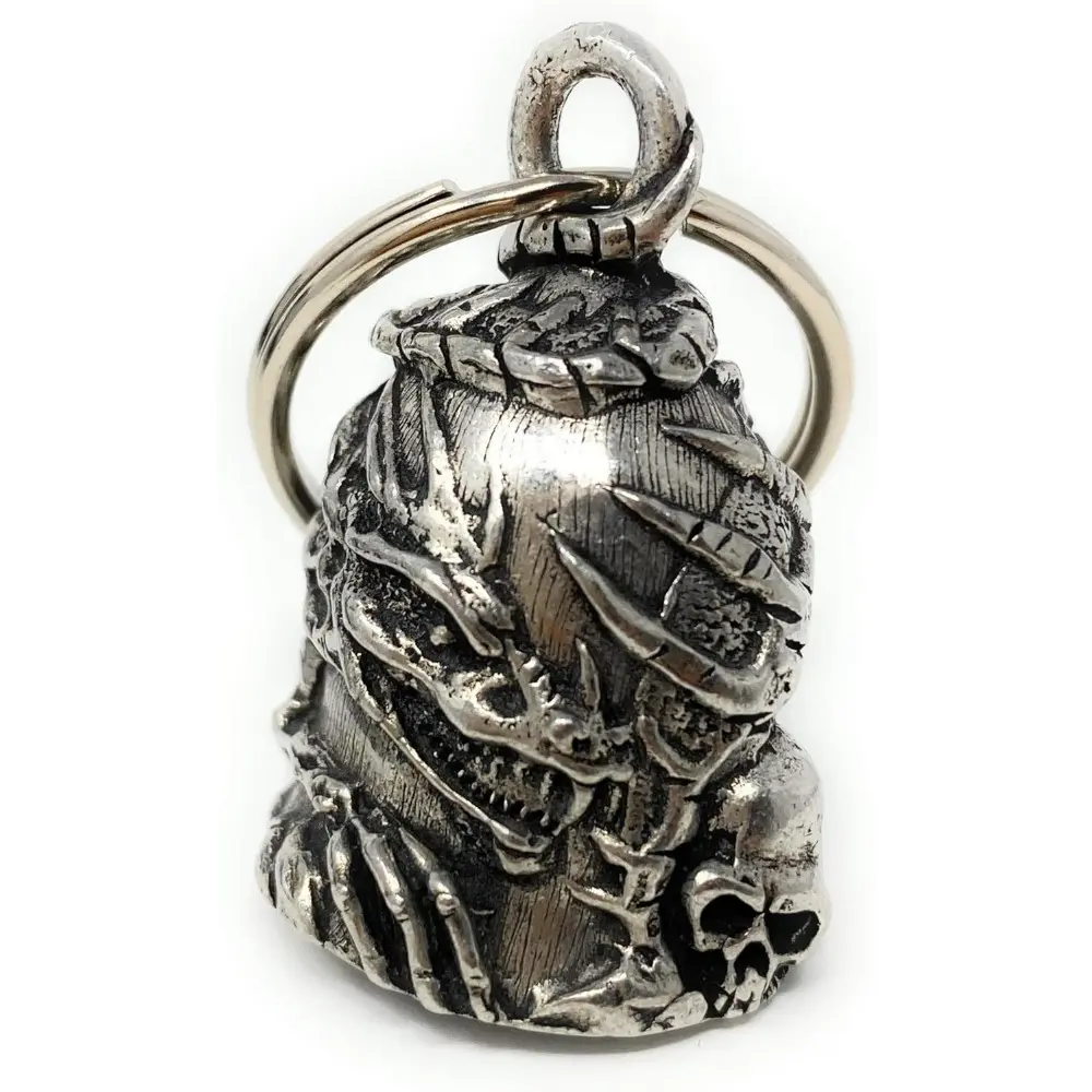 Skull Dragon Bell-Biker Bell Accessory or Key Chain for Good Luck on the Road