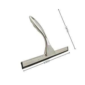 10in Bathroom Glass Door Squeegee - Multifunctional Home Care Tool with Silent Rubber Blade, Traceless Silicone Edge, Microfiber Towel Pad for Glass Cleaning on Shower Rooms, Tile Walls sponge head deck  floor scrub  bathtub  bottle cup small