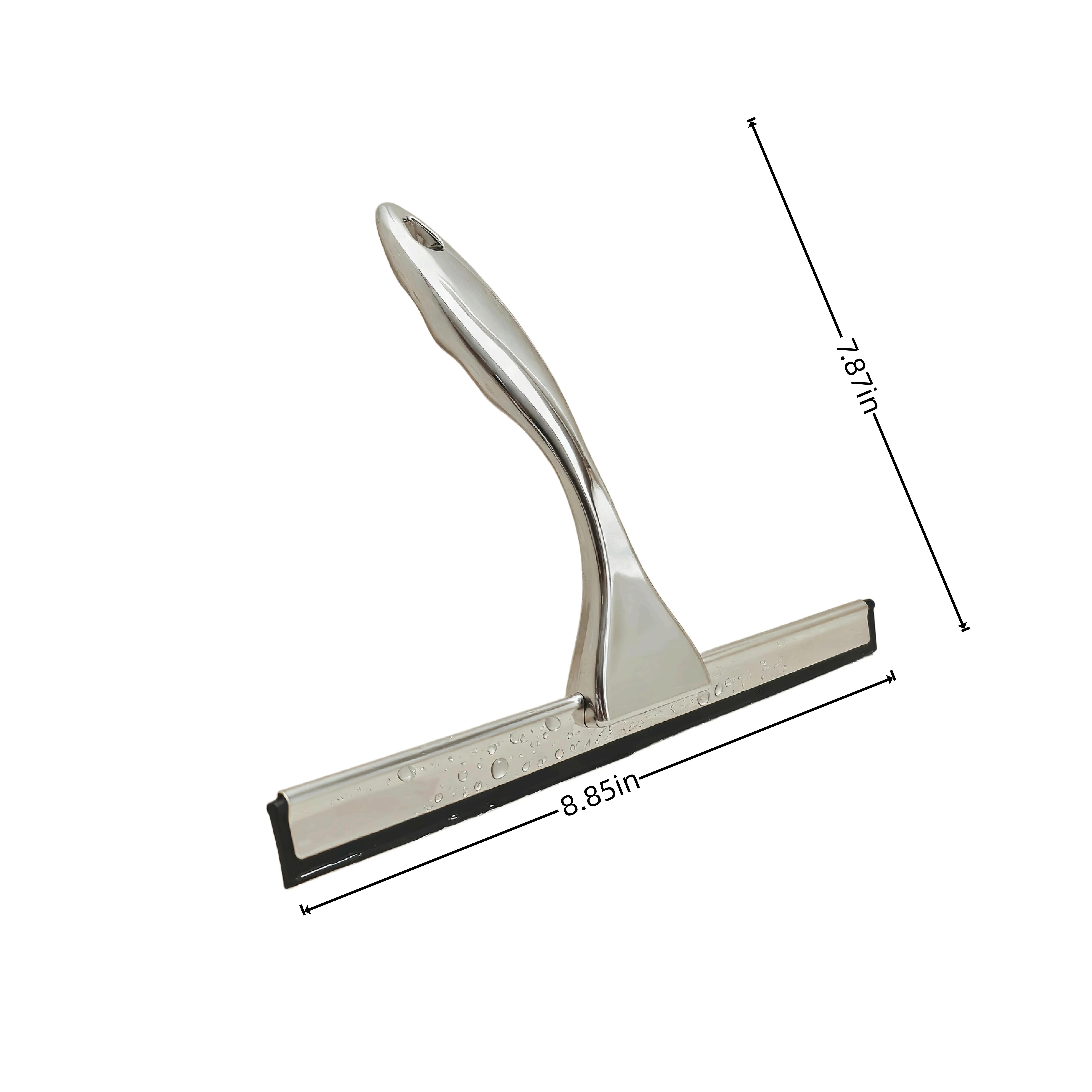 10in Bathroom Glass Door Squeegee - Multifunctional Home Care Tool with Silent Rubber Blade, Traceless Silicone Edge, Microfiber Towel Pad for Glass Cleaning on Shower Rooms, Tile Walls sponge head deck  floor scrub  bathtub  bottle cup small