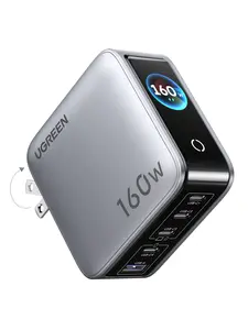 UGREEN Charger,160W 5-Port Compact GaN USB C Charger,Smart Display and Touch Control,Up to 140W Single‑Port Fast Charging,for MacBook Pro,Laptop,iPhone 17 Series(Cable Not Included,Non-Battery) summerwins