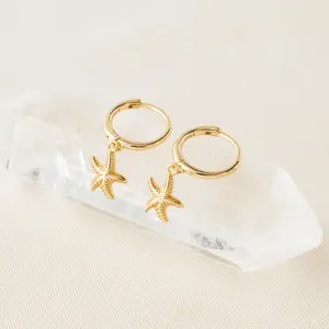 Marina Starfish Hoop Earrings
