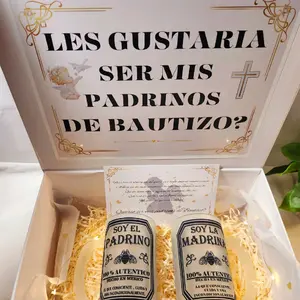 Godparents proposal gift box with a 16oz Glass Drinkware Padrino & Madrina