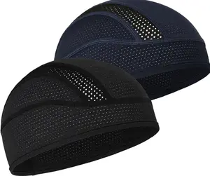 Skull Cap Helmet Liner Beanie with Cooling Mesh Fabric for Cycling and Running, Fits Comfortably Under Helmets for Men and Women
