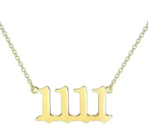 1111 Angel Number Necklace in Silver and Gold - Stainless Steel, Adjustable, Unisex, Women's, Men's, Children's - 40+5cm