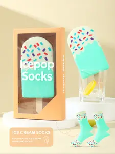 Creative Ice Cream Sports Socks Gift Box Set, Soft Thick Long Crew Socks for Men & Women, Perfect for Gifts, Parties, and Daily Wear，erfect gift, Halloween