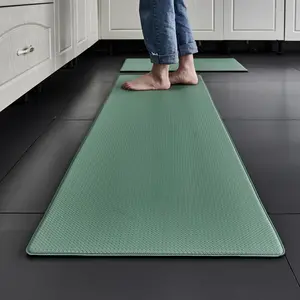 2-Pack Anti-Fatigue Kitchen Mat Set (17"x30" + 17"x47") – 8mm Thick PU Foam Cushioned Floor Mats – Waterproof, Non-Slip, Slow Rebound Standing Mat for Kitchen, Laundry, & Office