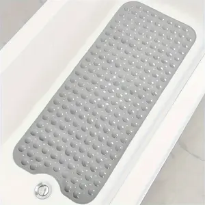 1 piece of bathtub shower anti slip pad, bathtub pad with suction cup, machine washable, bathroom pad with drainage hole, bathtub pad with suction cup, machine washable, bathroom shower pad, soft feet (gray) Bathroom Accessory