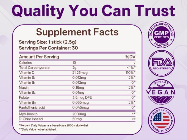 Hormone Balance Drink Mix for Women – Inositol Powder Strawberry Flavor Drink with 2000mg Myo-Inositol + D-Chiro 40:1 Ratio, Vitamin D, Folate, Cycle Support, Energy & Mood