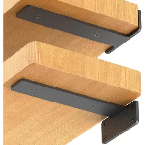 Free shipping/3p 6 Pack Floating Shelf Brackets, 6 Inch Heavy Duty Industrial Shelf Bracket, Black Metal L Brackets for Shelves Support Inch Thicked)