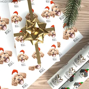 Custom Wrapping Paper Using Pet Photo Personalized Dog Christmas Wrapping Paper Cat Gift Wrapping Pet Gift Wrap Birthday Wrapping Paper , Best of gift, Meaningful gift. (Get 1 paper cutter when buying any 5 rolls)