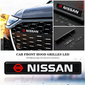 Car LED Front Grille Badge Light, Compatible with Nissan Altima, Sentra, Rogue, X-Trail, Qashqai, Murano, Teana, Avenir, Led Lights Car