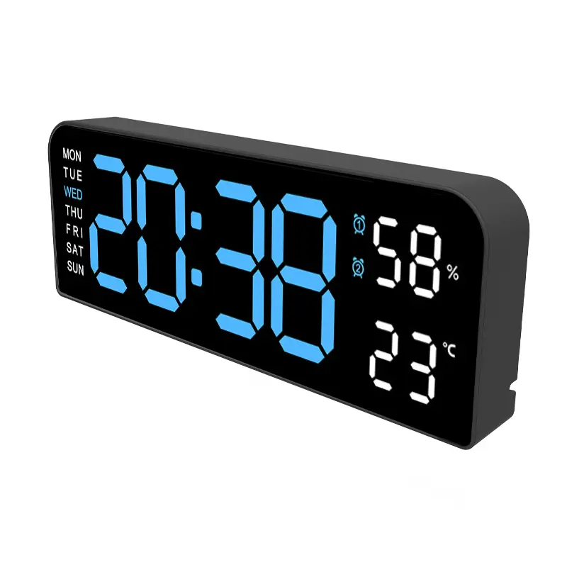 LED Digital Wall Clock Decorative, 10" Digital Alarm Clocks for Bedrooms, Digital Clock Large Display with Temperature/Countdown/Auto Dimmer/Snooze -