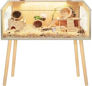 PROLEE Hamster Cage with Legs Chewproof, 48"L x 20"W x 47.6"H Inches, 960 sq.in Large Hamster Cages and Habitats, Openable Top Small Animal Cage with Leg Stands Solid Built, Access for Hamster Gerbil Mouse