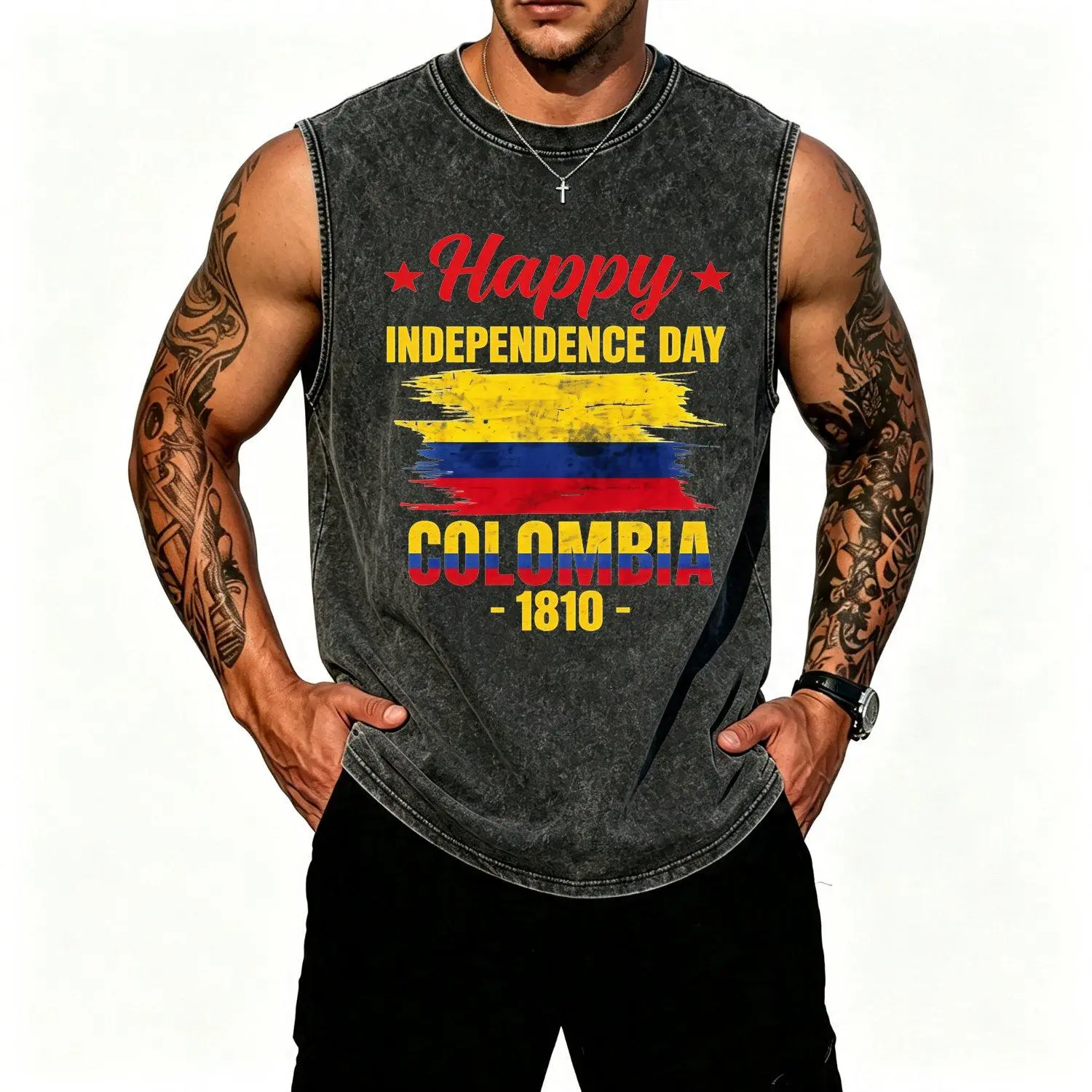 Happy Independence Day Colombia 1810 Proud Colombian vest apparel casual stylish outerwear celebrating national pride and cultural heritage design