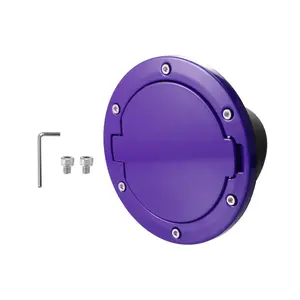 Purple Aluminum Alloy ABS Gas Fuel Tank Cap Cover for Jeep Wrangler 2007-2017 JK 2018 Locking Fuel Filler Cover Accessories