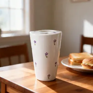 Handmade Ceramic Travel Mug with Sip Hole Microwave and Dishwasher Safe Unique Gift for Coffee and Tea Lovers Ceramic Coffee Cups Perfect for On-the-Go use Non-Toxic and Lead-Free Food Safe Design