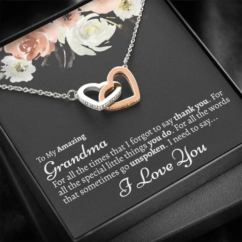 Grandma Jewelry, Grandma Gift From Grandkids, Grandma Birthday, Thoughtful Gift For Grandma, Unique Grandma Gift, Best Grandma, Necklace With Meaningful Message Card Inside