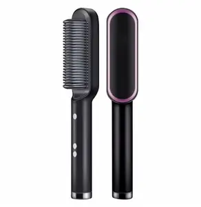 Electric Hair Straightening Brush with Hair Drying Towel – Durable Styling Tool for Home & Salon Use