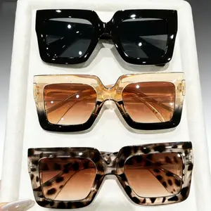 3 pairs of large-frame square fashionable unisex sunglasses, suitable for couples, girlfriends, travel and vacation, take pictures and go shopping