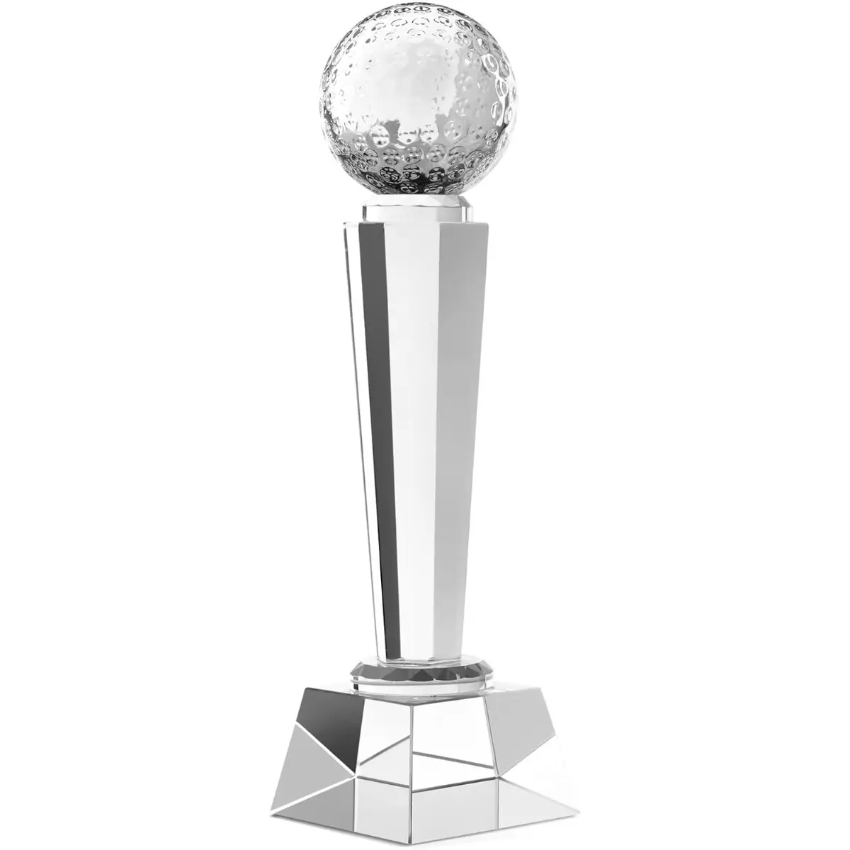 Crystal Glass Golf Trophy with Elegant Gift Box for Tournaments, Sports Competitions, Parties, Champion Award, Paperweight for Desktop and Table Decor (9 Inches Trophy Golf)