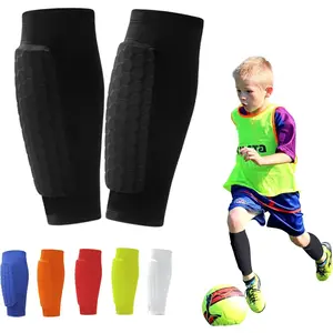 Soccer Shin Guards Pads for Youth Adult, Shin Defender Shin Guards Kids, Calf Compression Sleeve with Honeycomb Pads, Protective Soccer Shin Pads Gear for Boys, Girls