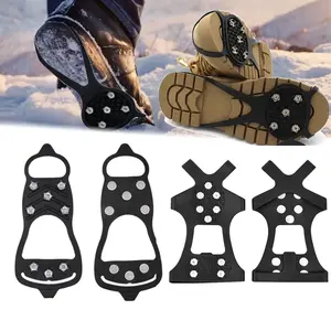 Ice claw non slip spikes 5/8/10 teeth, Anti-Slip Traction Climbing Spike - Durable Rubber Ice Grips for Hiking, Rock Climbing, Fishing & Snow Sports, Suitable for Men & Women（1 pair）