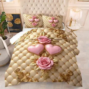 Classical court pattern quilt, containing 1 quilt and 1 or 2 core-free pillowcases, suitable for home or dormitory decoration, very suitable for moving gifts