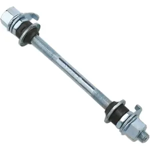 140mm Bicycle Multiple Speed Front Hub Axle 5/16" Silver 26 TPI Hub Conical Lock Nut Washer Kit 1PCS