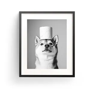 Shiba Inu Wall Art Adorable Shiba Inu Holding Toilet Paper Cute Shiba Inu Bathtub Animal Wall Art Printable Dog Lover Gift Animal Bath Decor