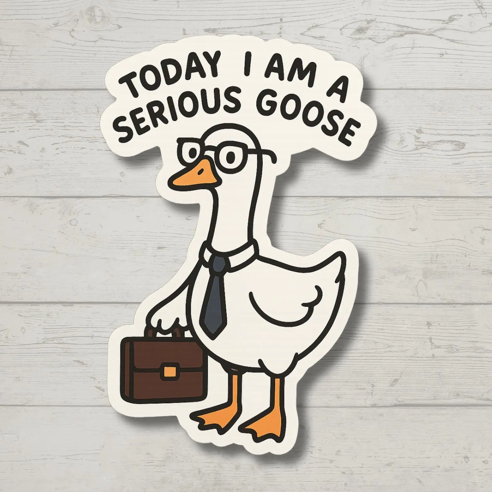 Serious Goose Sticker, Funny Bird Decal, Vinyl Laptop Water Bottle Sticker,  Sarcastic Adult Humor Gift