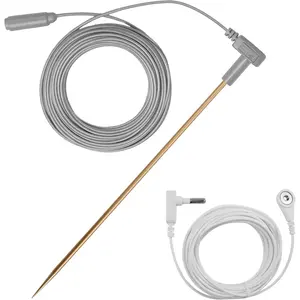Copper Grounding Rod Kit with 40ft Grounding Wire & Alligator Clip, Portable Ground Rod for Grounded Earth Connection, Includes Copper Grounding Rod for Mat, Sheet, Pillowcase, Blanket Use (1 Pack)