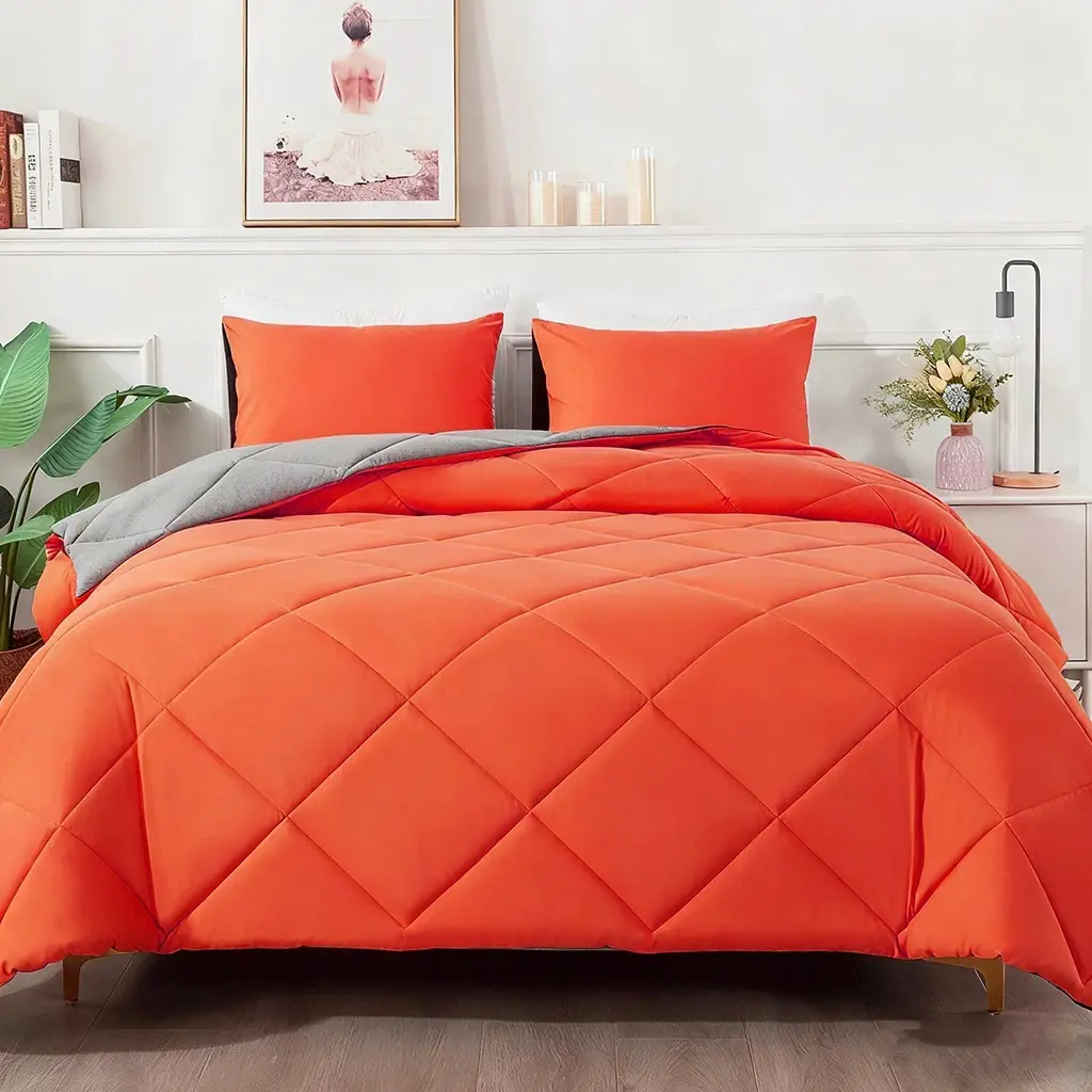 Orange: Diamond-quilted