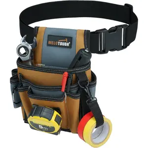 Electrician Tool with Belt Clip, 2 Inch Work Belt Set for Men, 13 Pockets Tool for Contractors & Roofing, Carpenter Organizer Set
