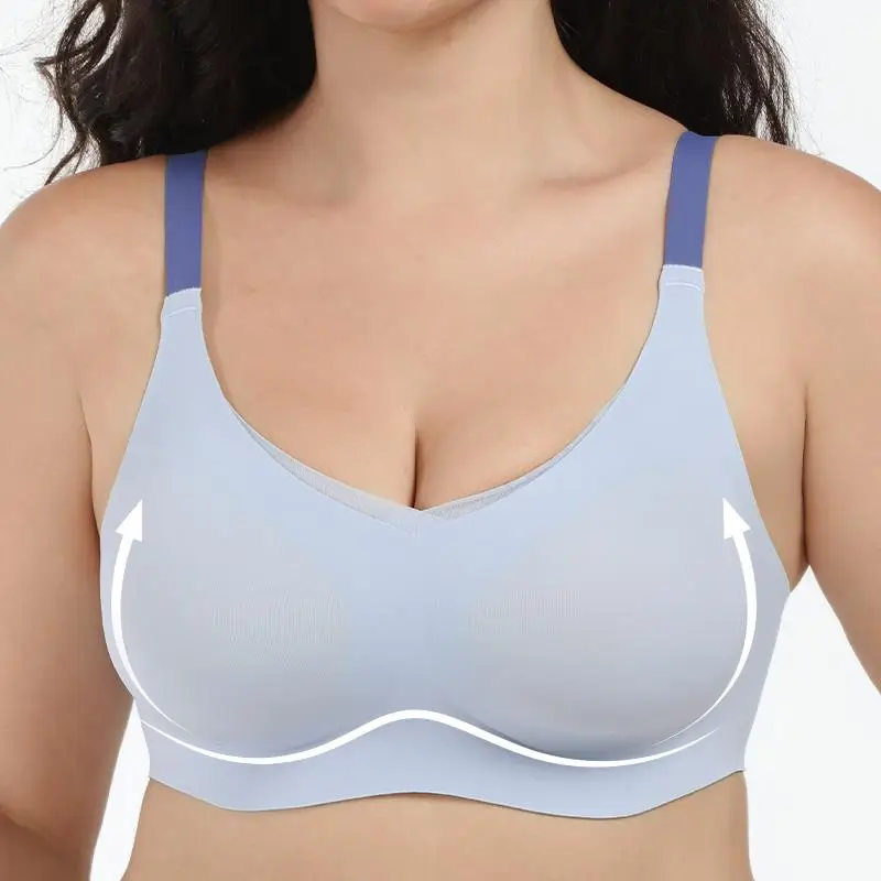 COMFELIE Plus size 4XL Wireless Bra,No Underwire with Support Seamless Bra Underwear EB001