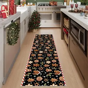 A hallway runner featuring Christmas-themed patterns, lightweight and easy-to-clean foldable floor mat, washable and low-maintenance home decor carpet suitable for hallways, corridors, staircases, bedrooms, beside beds, kitchens, and more. Home Decor Rugs