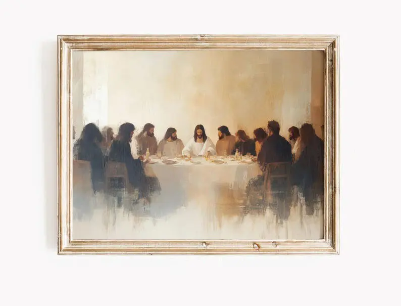 Christian Artwork Last Supper Wall Art, Jesus Wall Art, Jesus Twelve Disciples, The Last Supper Art Print Unframed