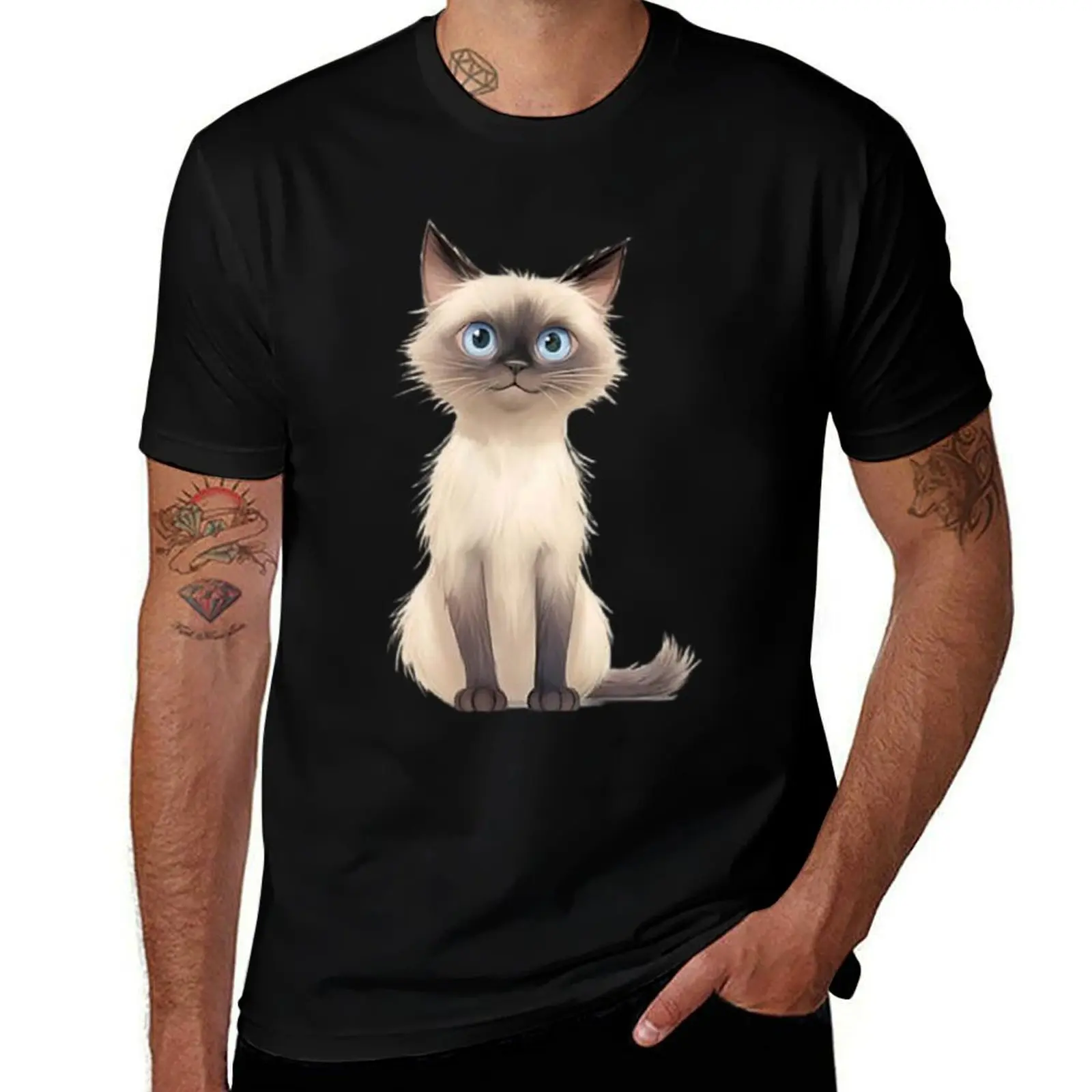 SIAMESE RULES Siamese Cat Mens T Shirts Cotton Short Sleeve T-Shirt Crew Neck Tees Casual Shirt