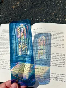 Bookmarks Inspirational Christian Stained Glass Church Bookmark – Elegant Cathedral-Inspired Design, Spiritual Keepsake, Unique Gift for Book Lovers bible