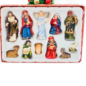 Christmas Manger Nativity Set - 12-Piece Handmade Resin Figurines for Indoor & Outdoor Display - Realistic Details - Perfect for Home, Office, Living Room, Bedroom, Holiday & Birthday Decoration - Ornament