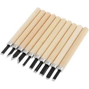 10pcs Professional Wood Carving Chisel Set - Carbon Steel Woodworking Tools, Power Grip Chisels Great for Carving and Woodworking