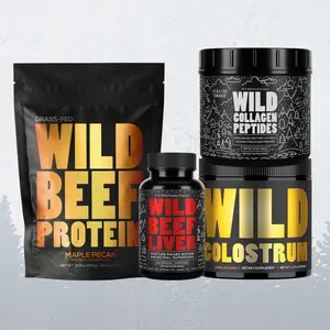 Wild Foods Beefed Up Bundle: Beef Protein + Wild Colostrum Powder + Beef Liver + Collagen Peptides