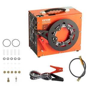 【fathersdaygift】VEVOR PCP Air Compressor,4500PSI/30Mpa Portable PCP Airgun Compressor with Built-in Power ConverterAuto-Stop | DC12V/AC120V | Oil & Water-Free Air RiflePaintball and Scuba Tank Compressor Pump