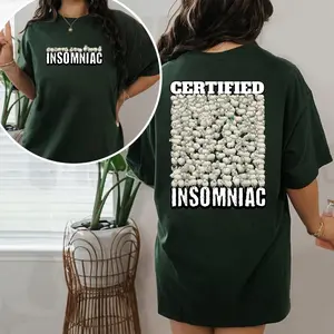 Certified Insomniac Counting Sheeps T-shirt, Can't Sleep Tee, Night Owl Gift, Sleepy Graphic Printed Shirts