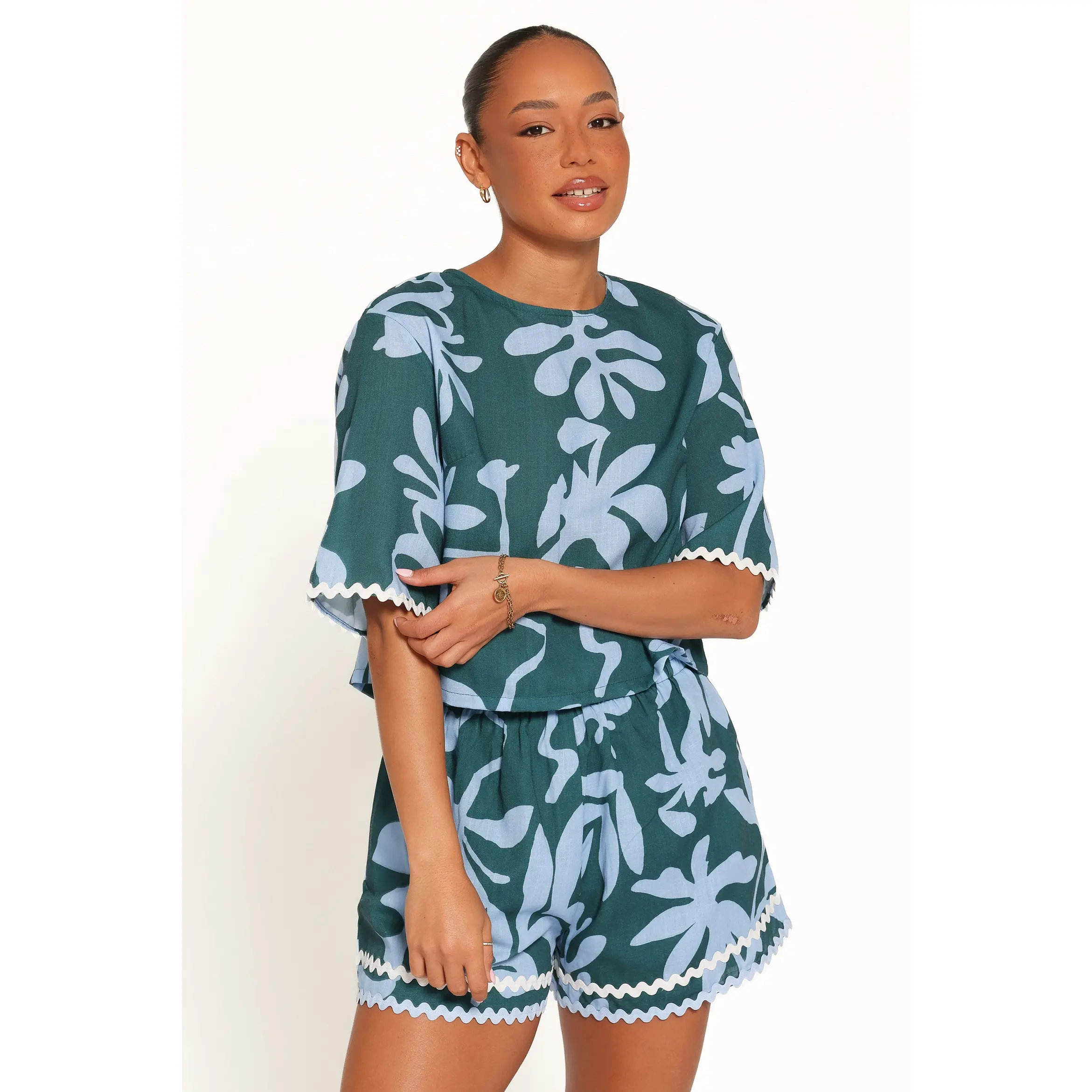 Gaia Short Set - Blue Leaf