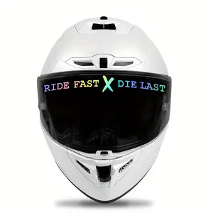 1PC RIDE FAST X DIE LAST Creative Laser Letter Motorcycle Sticker for Motorcycle Helmet Fender Side Panel Car Windshield DIY Decoration Durable Waterproof Sunscreen Material Best Choice for Racer Gifts