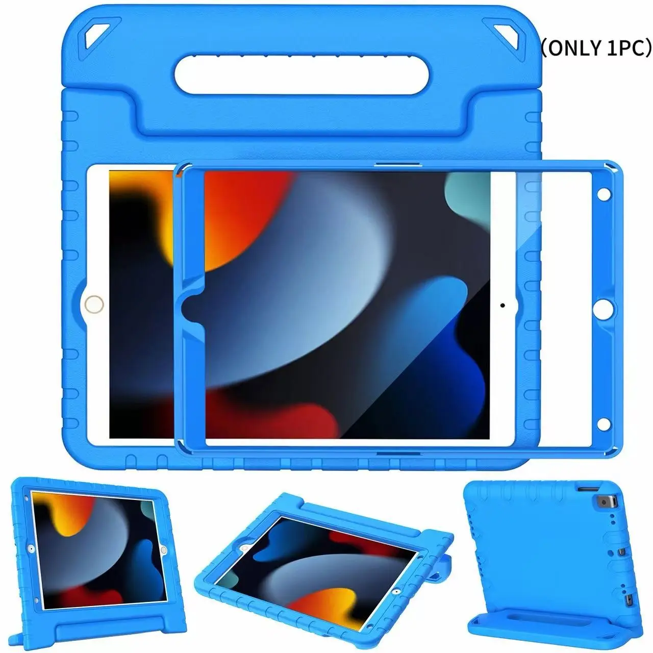 iPad Protective Cover fits 5/6/7/8/9/10th , Screen Protector Included, Shockproof Foldable Handle Stand, Tablet Case, Ipad Accessories