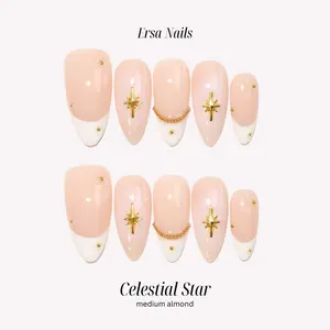 ErsaNails GOLDEN DEAL – Handmade Press-On Nails 10PCS | Acrylic, Reusable, Salon-Quality, Long-Lasting, Glossy Design