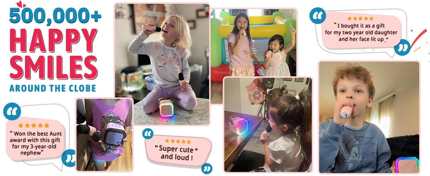 Mini Karaoke Machine for Kids Adults, Portable Bluetooth Speaker with 2 Wireless Microphones,Toys Birthday Gifts for Girls Ages 4, 5, 6, 7, 8,9,10,11,12+ Family Home Party (Purple) Mini Karaoke Machine for Kids Adults, Portable Bluetooth Speaker with 2 Wireless Microphones,Toys Birthday Gifts for Girls Ages 4, 5, 6, 7, 8,9,10,11,12+ Family Home Party (Purple)