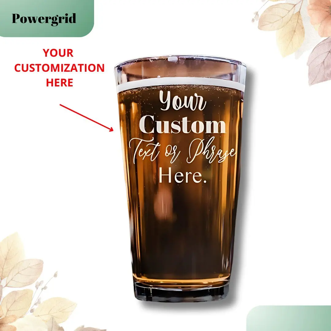[CUSTOMIZED] Custom Text Beer Glass, Personalized Holiday Present, Customized Beer drinkware, Gift for dad